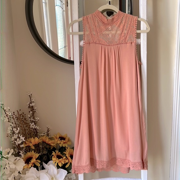 Altar’d State Peach Lace Top Dress.  Size Small - Picture 1 of 4